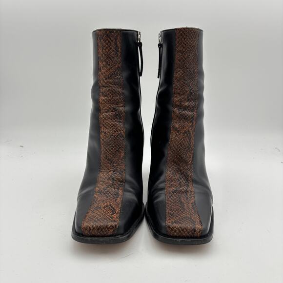 Alohas South Edge Python Two Tone Heeled Ankle Boots Women's 41 - Picture 2 of 11